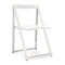 Skip Folding Chair  option P83 Satin Finished Aluminum / P94 Matte Optic White Beech Lacquer / P94 Matte Optic White Beech Plywood
