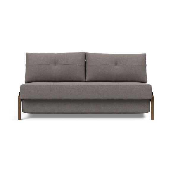 Cubed 2-Seater Armless Sofa Bed with Wood Legs