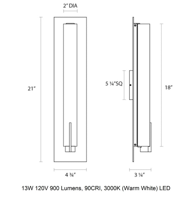 Tubo Slim Panel Bathroom Vanity Light