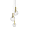 Bubbles Three Light Multi Pendant Light  option Satin Brass