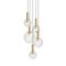Bubbles Five Light Multi Pendant Light  option Satin Brass