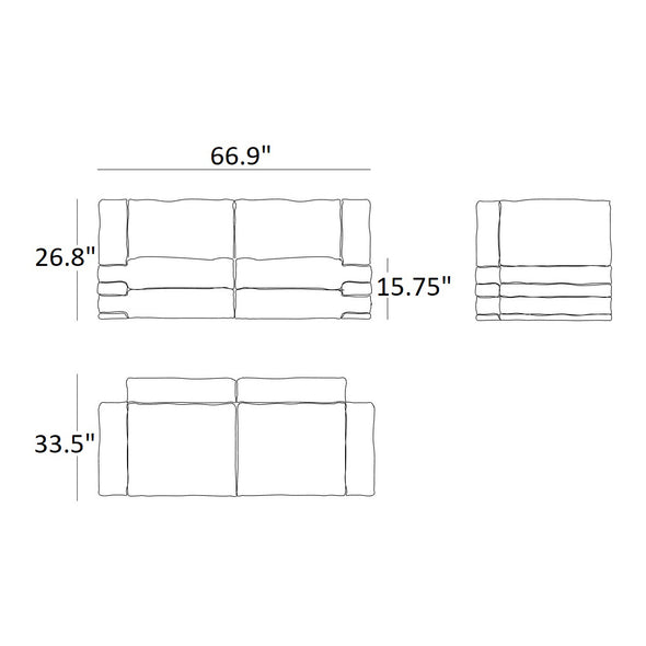 Pillow 2-Seater Leather Sofa