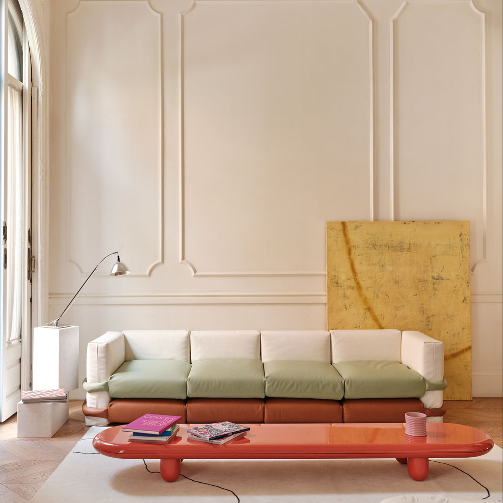 Pillow 4-Seater Leather Sofa