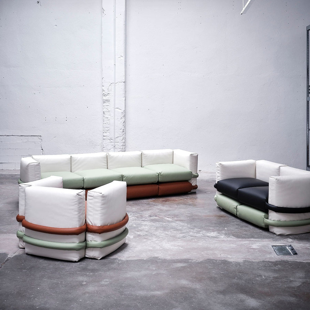 Pillow 4-Seater Leather Sofa
