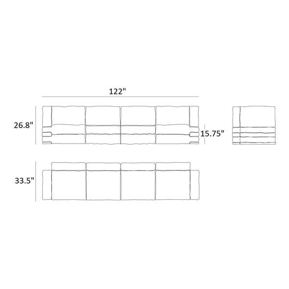 Pillow 4-Seater Leather Sofa