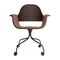 Showtime Swivel Chair with Castors  option Stained Dark Brown