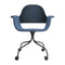 Showtime Swivel Chair with Castors  option Stained Navy Blue