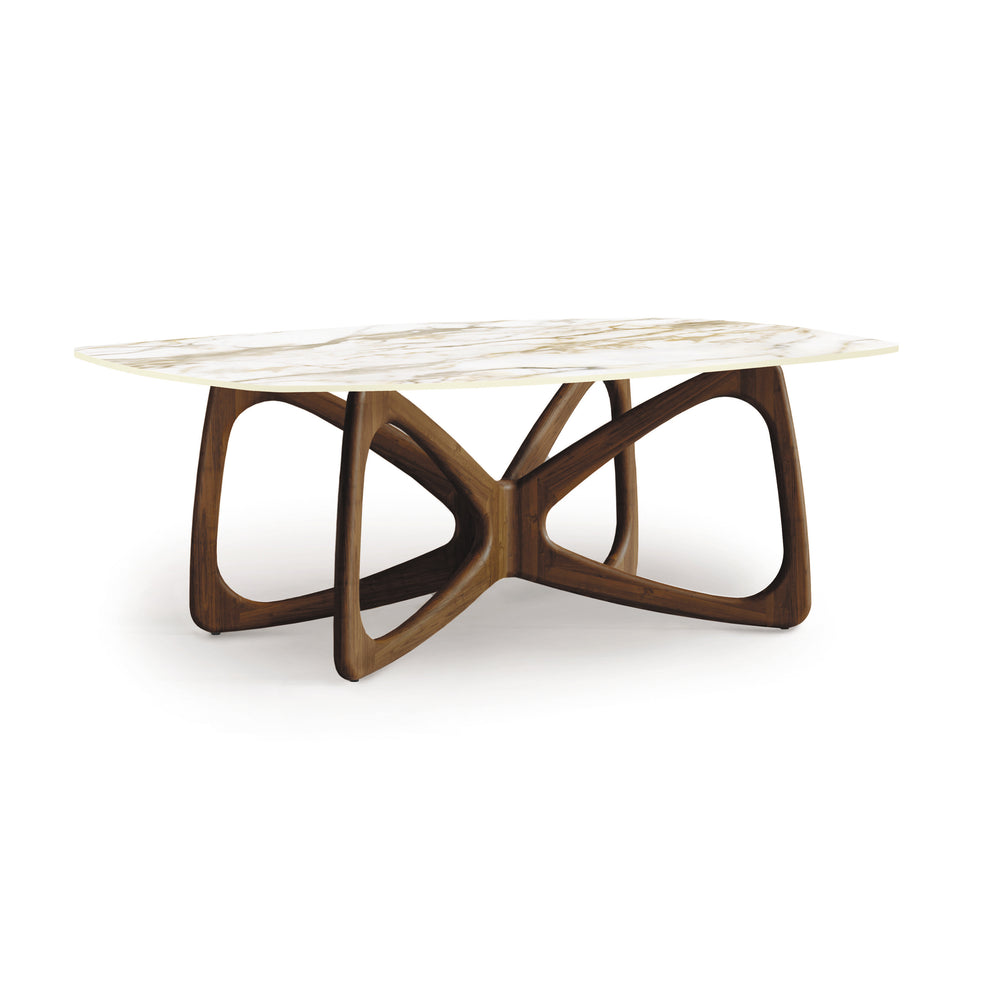 Butterfly Sintered Stone Boat Shaped Table