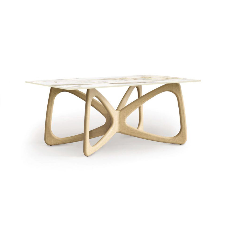 Butterfly Sintered Stone Rectangle Top Table