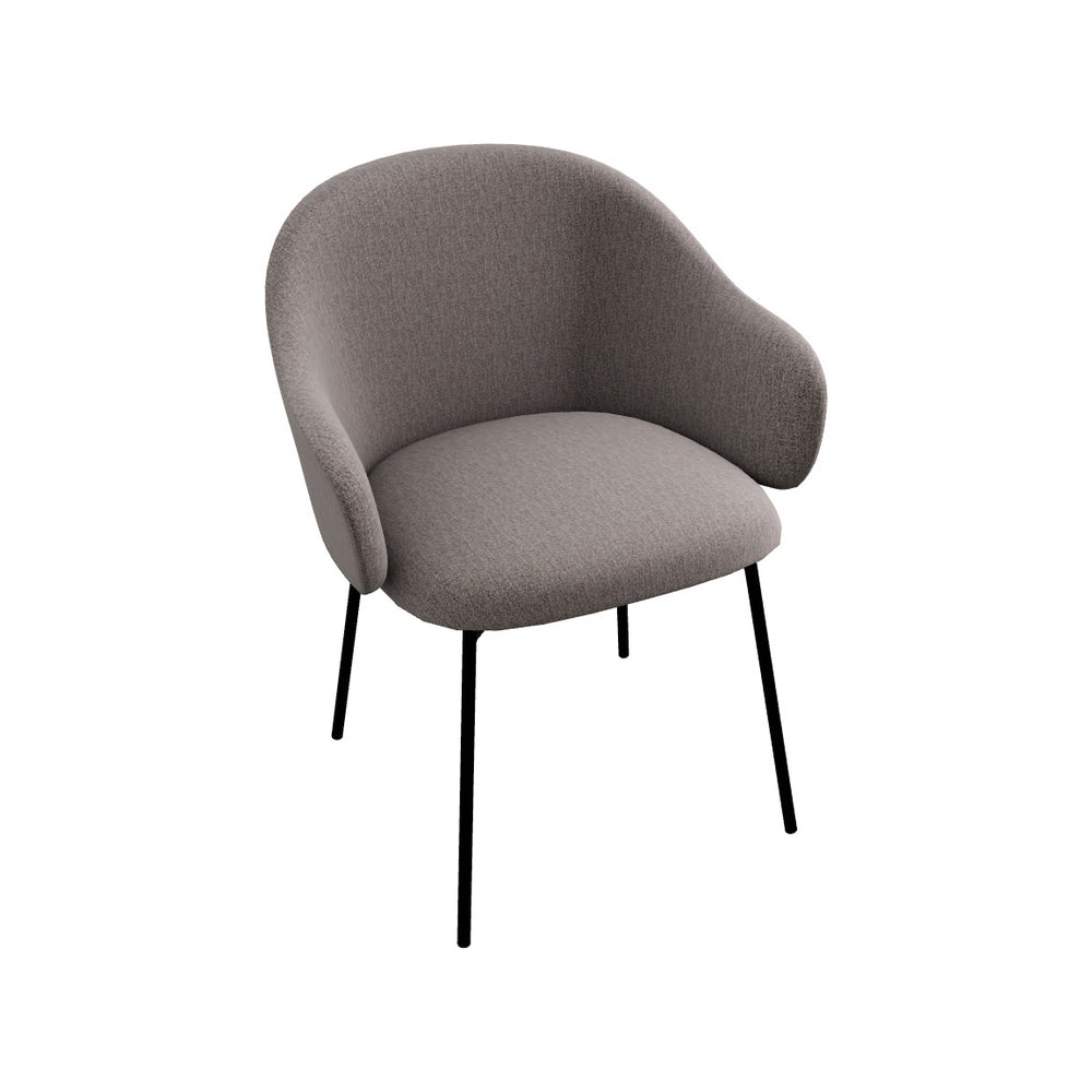 Holly Fab Upholstered Armchair with Metal Base