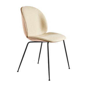 Beetle 3D Veneer Front Upholstered Dining Chair - Metal Base