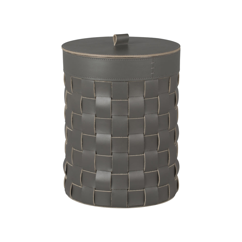 Rabitti 1969 Mondina Leather and Metal Bin