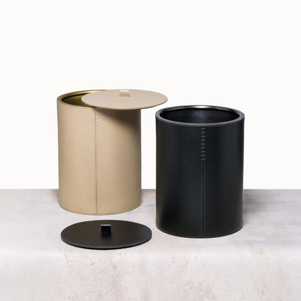 Giobagnara x Rabitti 1969 Orvieto Leather Bin with Lid