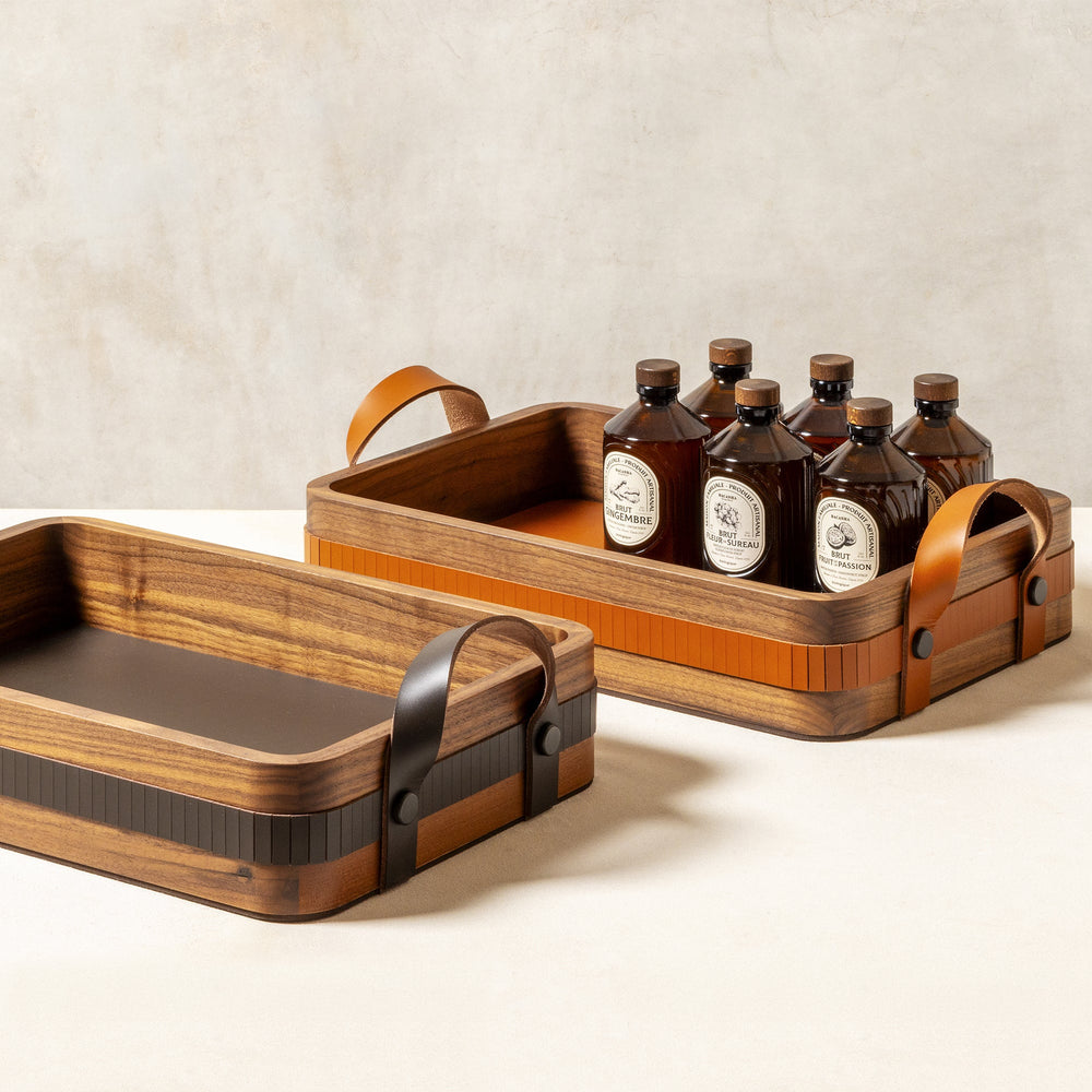 Rabitti 1969 Toiles De Noyer Rectangular Rounded Tray