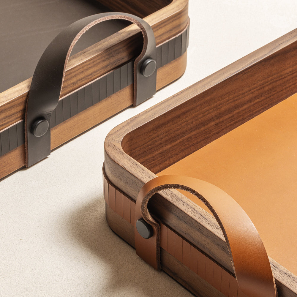 Rabitti 1969 Toiles De Noyer Rectangular Rounded Tray