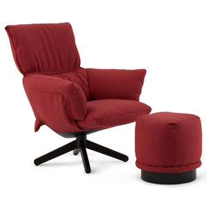 Lud'o Lounge Chair with Ottoman Spokes Base