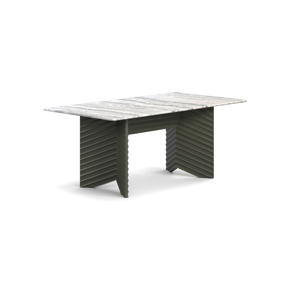 Rows Diagonal Dining Table with Marble Top