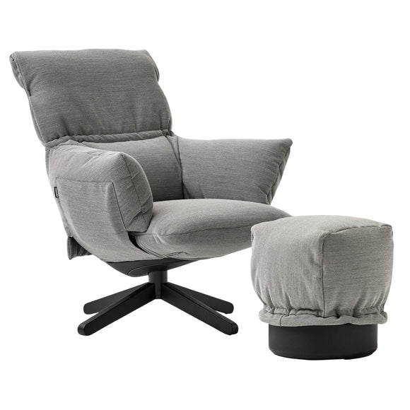 Lud'o Lounge Chair with Ottoman Spokes Base