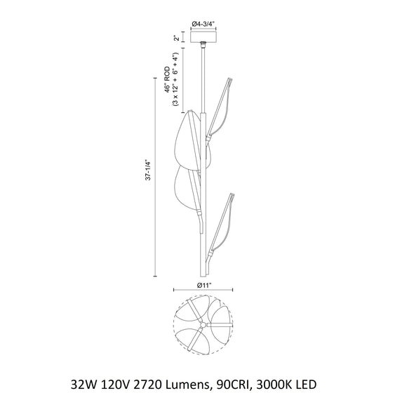 Alora Led Bar Module Alora Lighting Flora LED Pendant Light - 2Modern