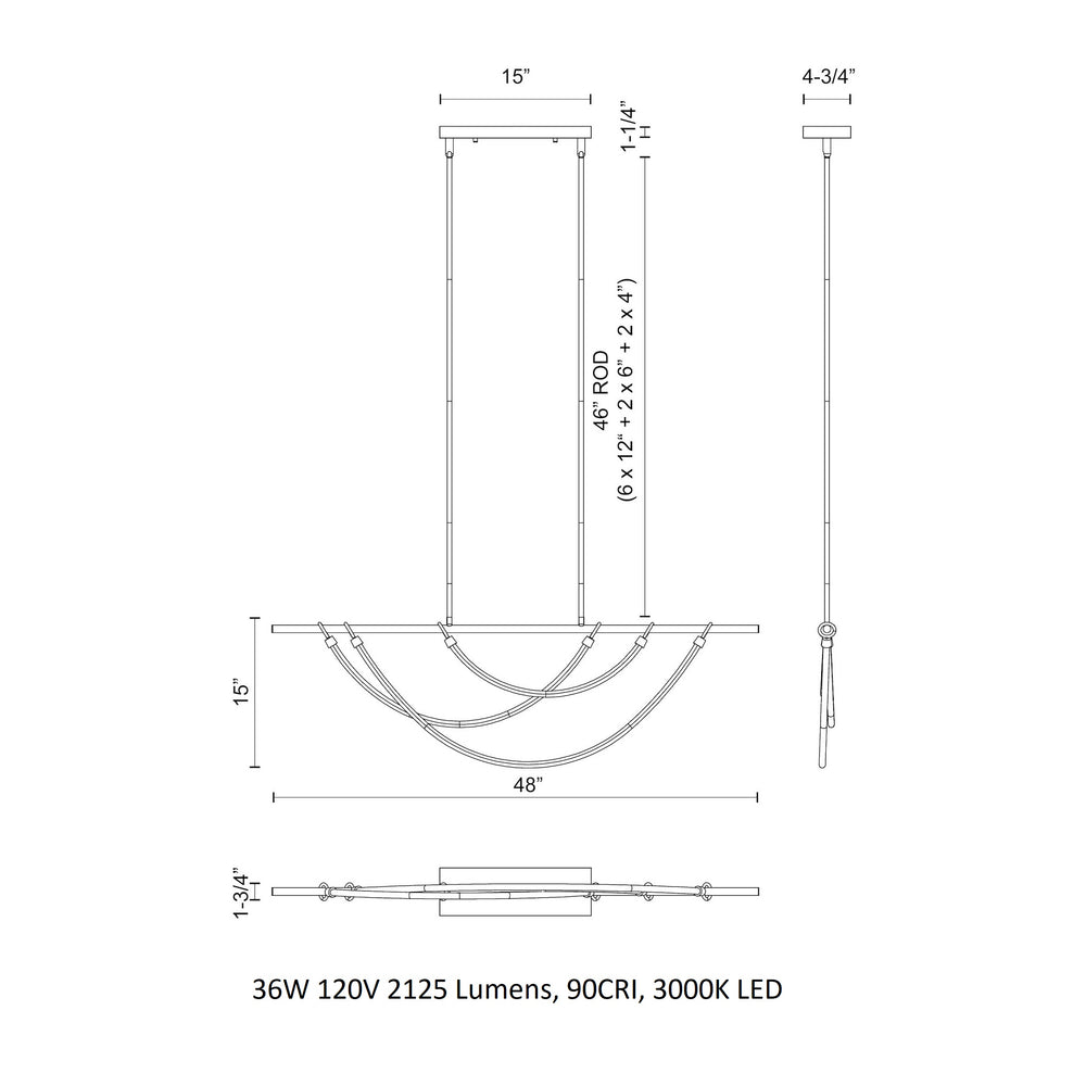 Aryas LED Linear Pendant Light