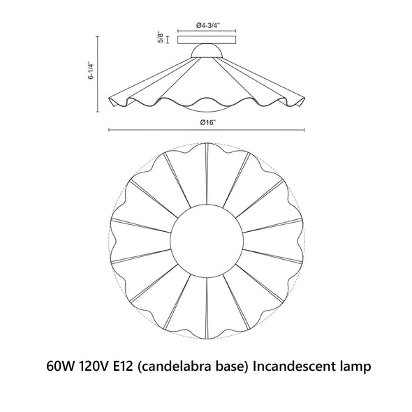 Furrow Semi-Flush Mount