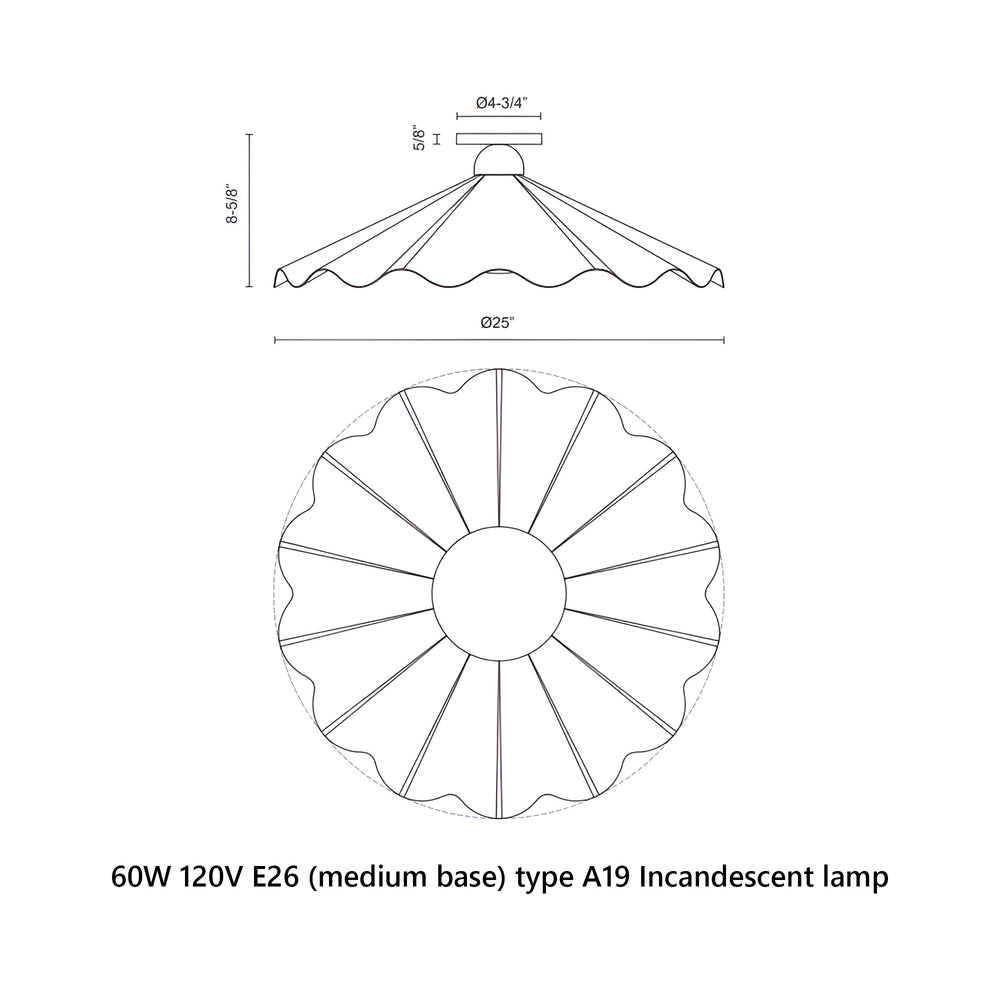 Furrow Semi-Flush Mount
