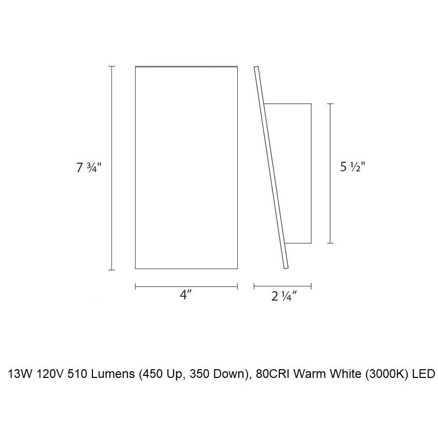 Angled Plane Narrow Wall Light