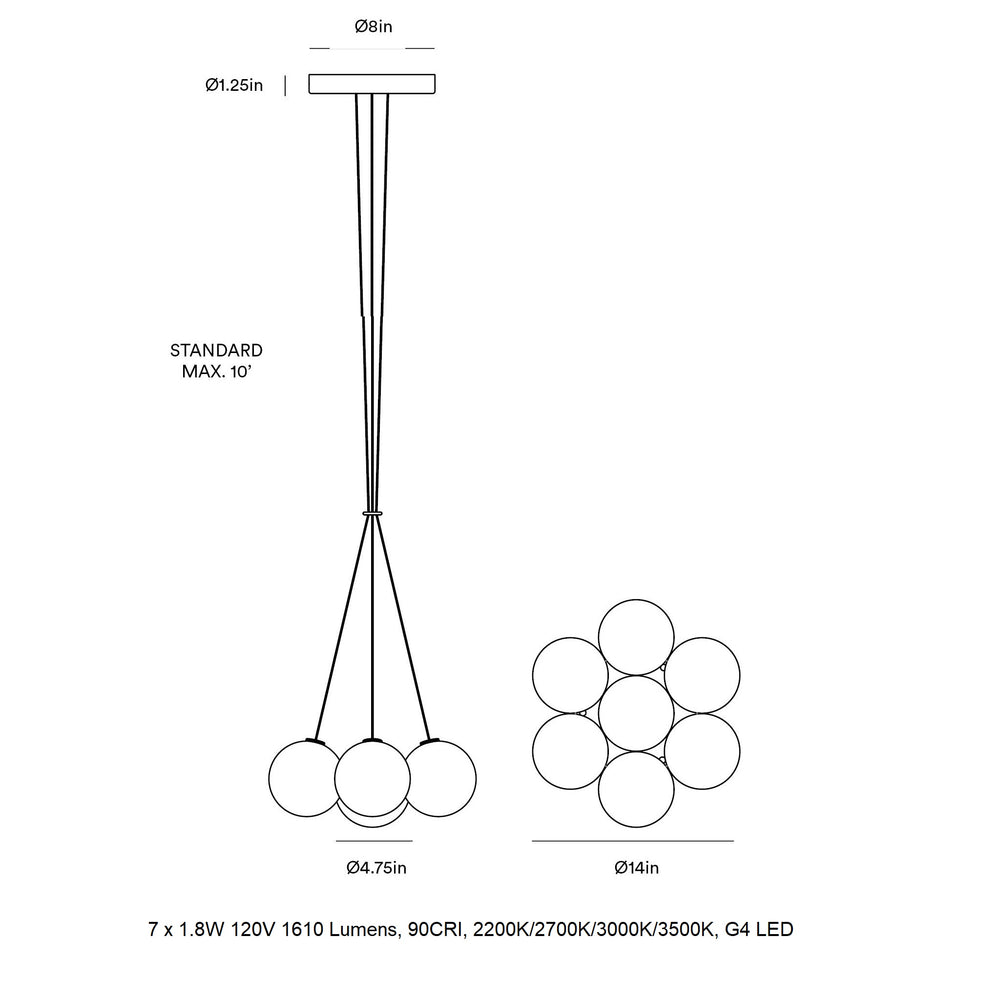 Glass 120 Cluster LED Chandelier