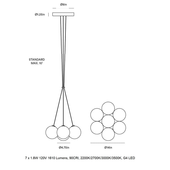 Glass 120 Cluster LED Chandelier