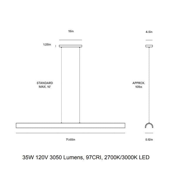 Pola Linear LED Pendant Light