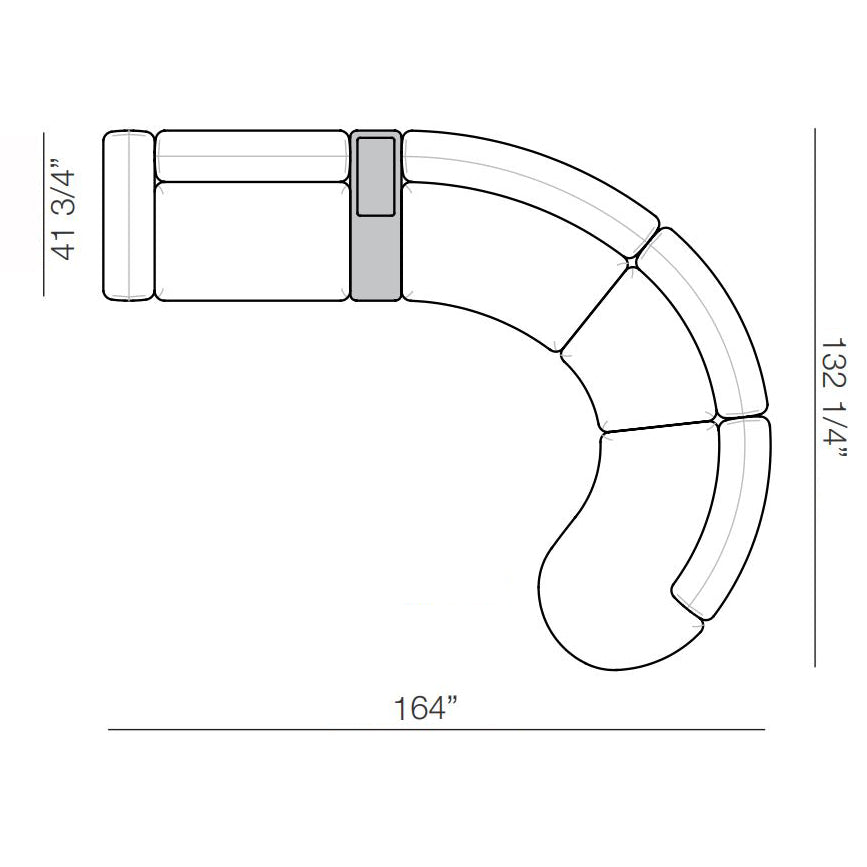 Arflex Tokio T30 Curved Sofa - 2Modern