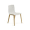 Aava Outdoor Dining Chair with Wood Legs  option PG00011 Snow White / L22 Natural Oak