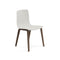 Aava Outdoor Dining Chair with Wood Legs  option PG00011 Snow White / L28 Walnut