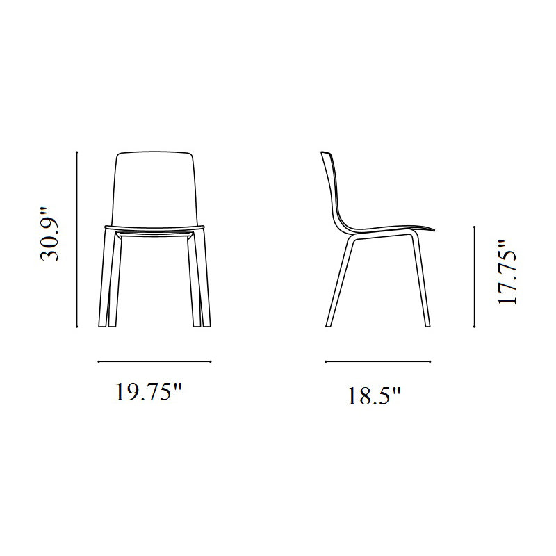 Aava Outdoor Dining Chair with Wood Legs