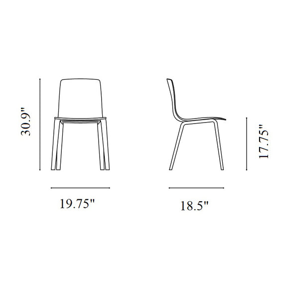 Aava Outdoor Dining Chair with Wood Legs