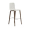 Aava Outdoor Bar and Counter Stool with Wood Base  option PG00011 Snow White / L28 Walnut