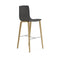 Aava Outdoor Bar and Counter Stool with Wood Base  option PG00015 Black / L22 Natural Oak