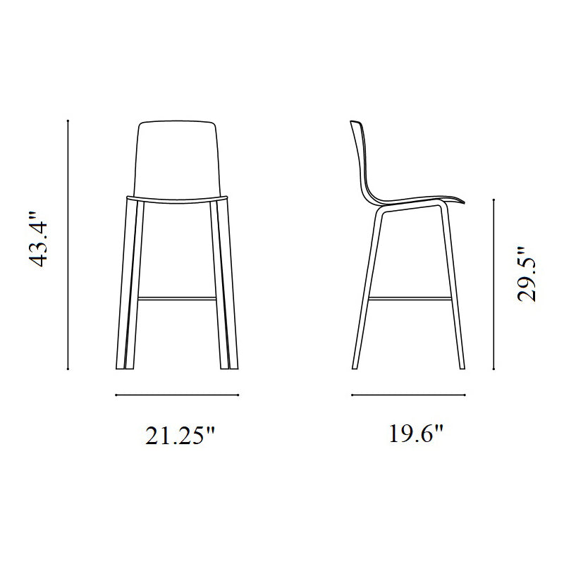 Aava Outdoor Bar and Counter Stool with Wood Base
