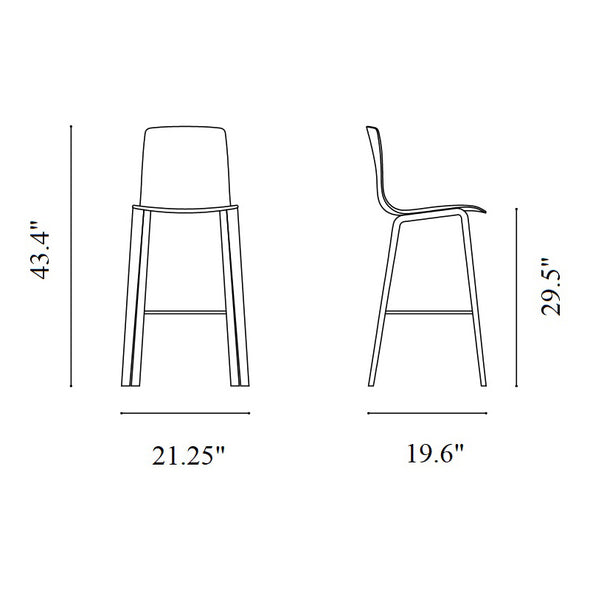 Aava Outdoor Bar and Counter Stool with Wood Base
