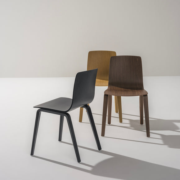 Aava Outdoor Wood Dining Chair with Wood Legs