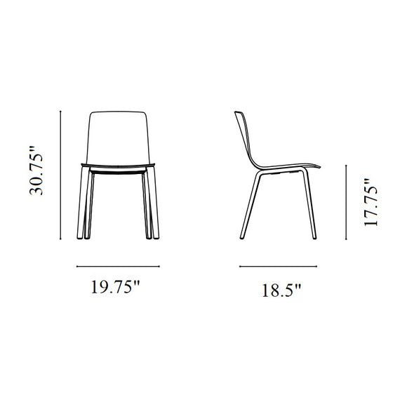 Aava Outdoor Wood Dining Chair with Wood Legs