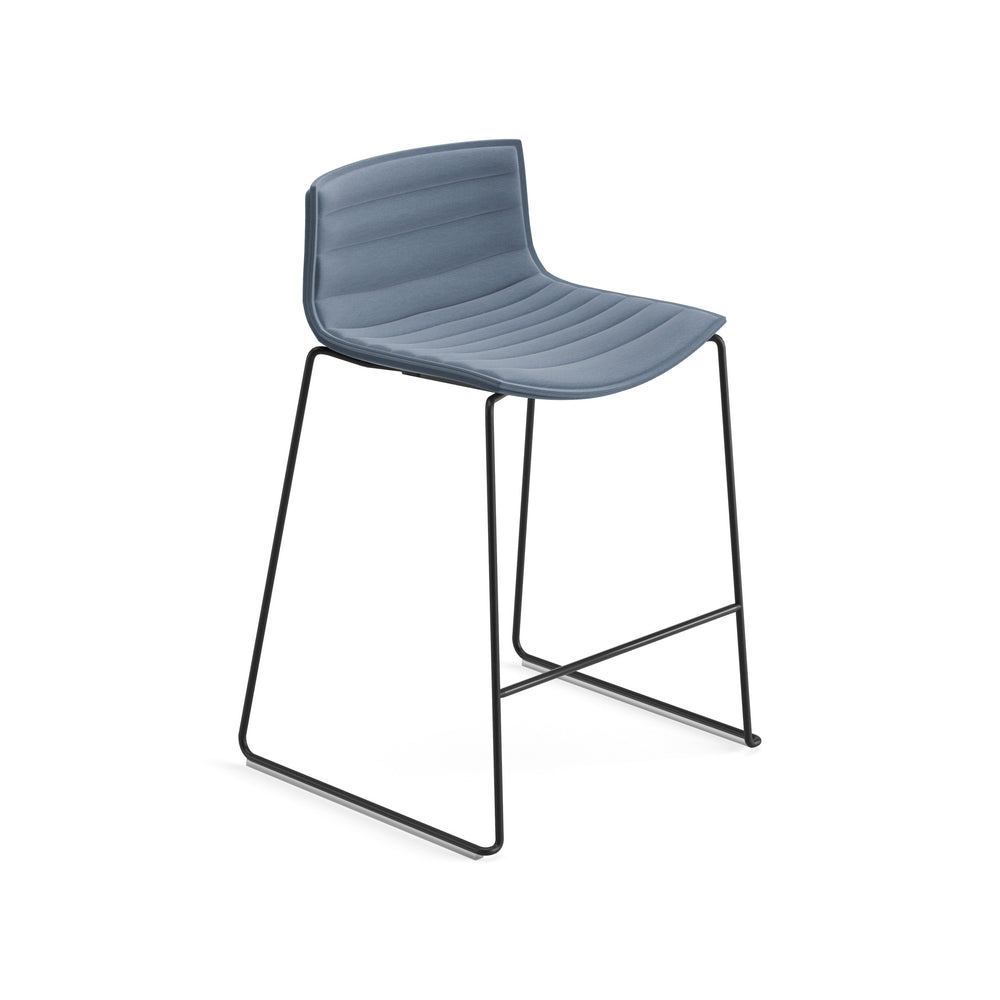 Catifa 46 Fully Upholstered Bar and Counter Stool with Sled Base