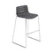 Catifa 46 Fully Upholstered Bar and Counter Stool with Sled Base  option ES11056 Elmosoft Leather / CRO Chrome Finish Steel
