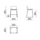 Catifa 46 Fully Upholstered Bar and Counter Stool with Sled Base