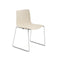 Catifa 46 Outdoor Wood Dining Chair with Sled Base  option L0020 Bleached Oak / CRO Chrome Finish Steel