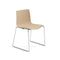 Catifa 46 Outdoor Wood Dining Chair with Sled Base  option L0022 Natural Oak / CRO Chrome Finish Steel