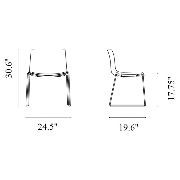 Catifa Carta Dining Chair with Sled Base