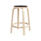 Bar Stool 64  option Natural Lacquered/Black Linoleum