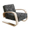 Tank 400 Lounge Chair  option Zebra Black/White / Clear Lacquered Birch