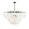 Tiffany Chandelier  option Blackened Iron / Frosted Seedy Glass